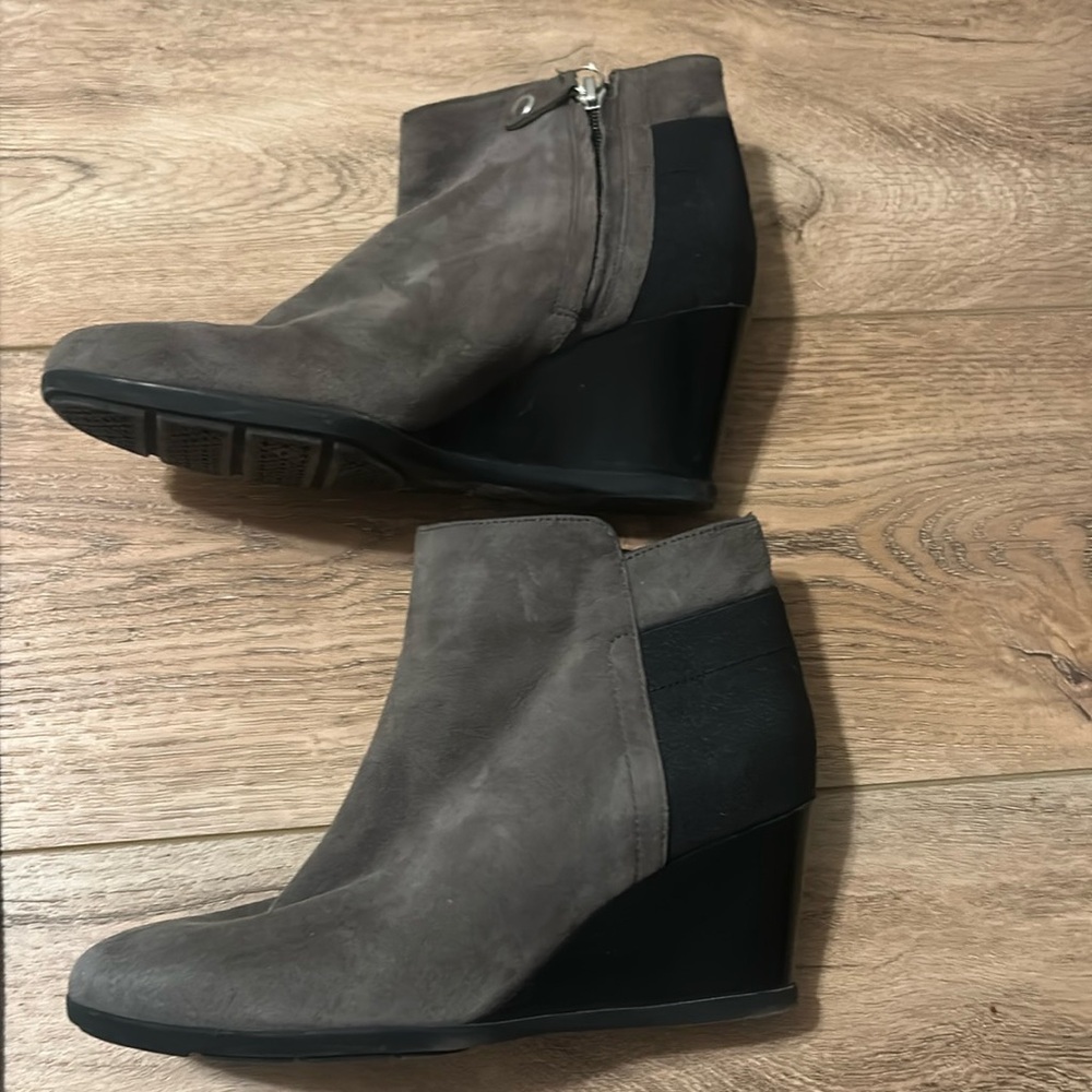 Brown Ankle Boots with Wedge Heel